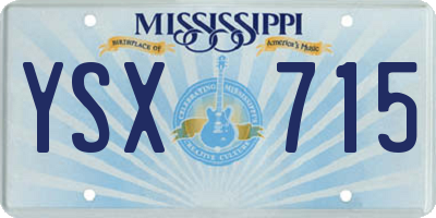 MS license plate YSX715