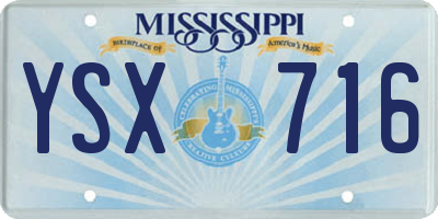 MS license plate YSX716