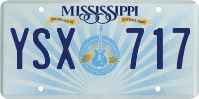 MS license plate YSX717
