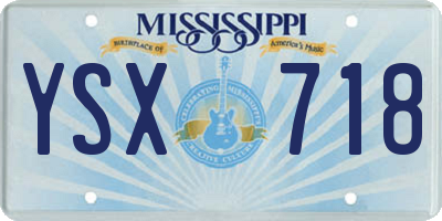 MS license plate YSX718