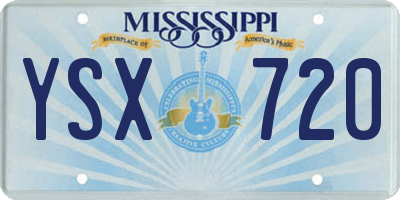 MS license plate YSX720