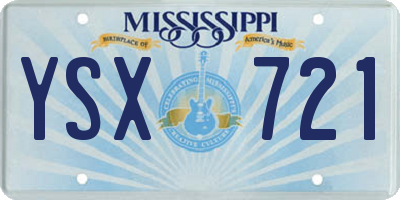 MS license plate YSX721