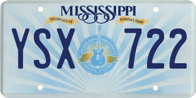 MS license plate YSX722