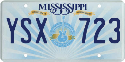MS license plate YSX723