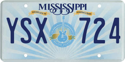 MS license plate YSX724