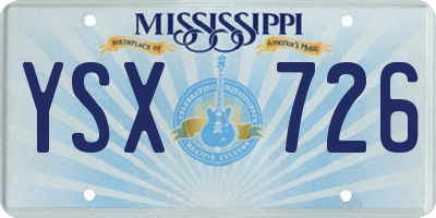 MS license plate YSX726