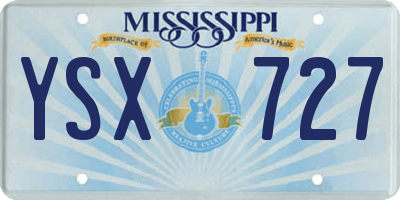 MS license plate YSX727