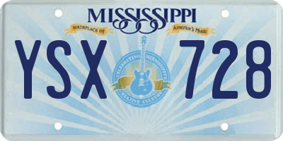 MS license plate YSX728