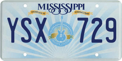 MS license plate YSX729