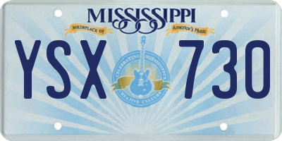 MS license plate YSX730