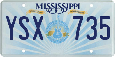 MS license plate YSX735