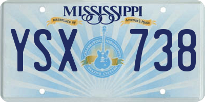 MS license plate YSX738