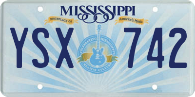 MS license plate YSX742