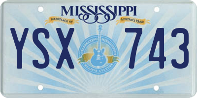 MS license plate YSX743