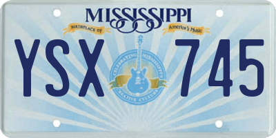 MS license plate YSX745