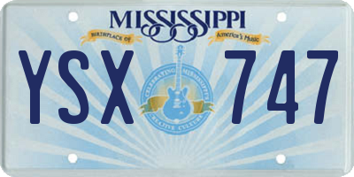 MS license plate YSX747