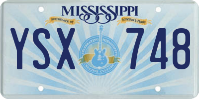 MS license plate YSX748