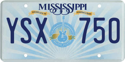 MS license plate YSX750