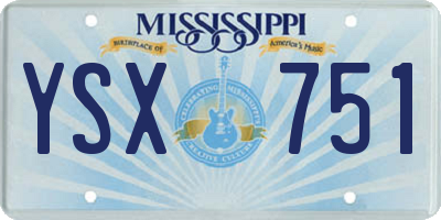 MS license plate YSX751