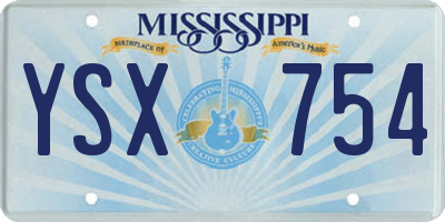 MS license plate YSX754