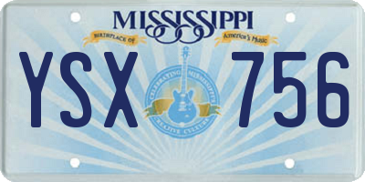 MS license plate YSX756