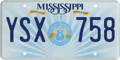 MS license plate YSX758