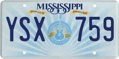 MS license plate YSX759