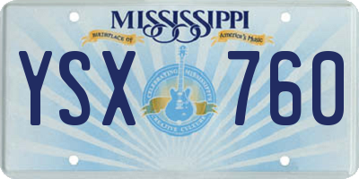 MS license plate YSX760