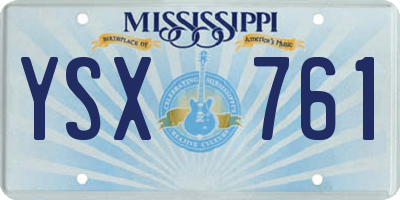 MS license plate YSX761