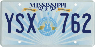 MS license plate YSX762