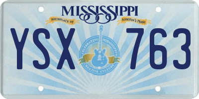 MS license plate YSX763