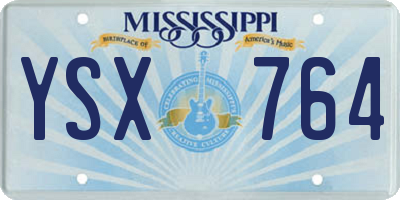 MS license plate YSX764
