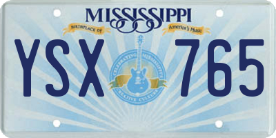 MS license plate YSX765