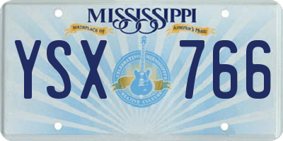 MS license plate YSX766