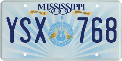 MS license plate YSX768
