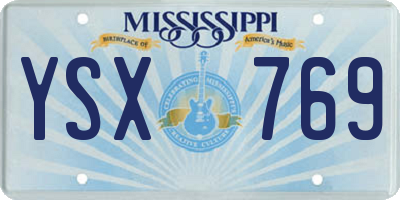 MS license plate YSX769