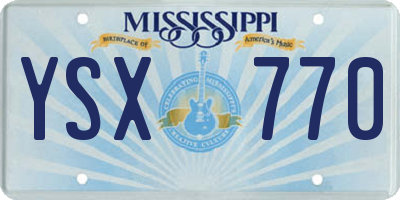 MS license plate YSX770