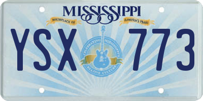 MS license plate YSX773