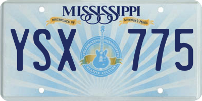 MS license plate YSX775