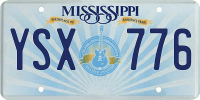 MS license plate YSX776