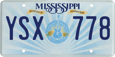MS license plate YSX778