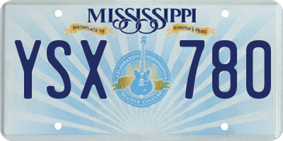 MS license plate YSX780