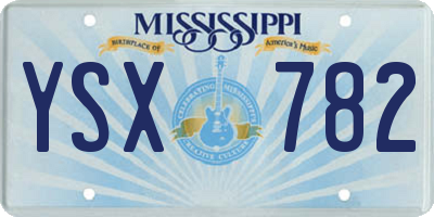 MS license plate YSX782