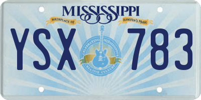 MS license plate YSX783