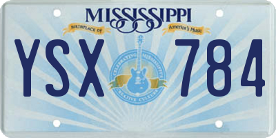 MS license plate YSX784