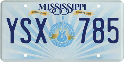 MS license plate YSX785