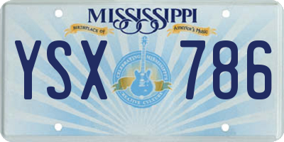 MS license plate YSX786