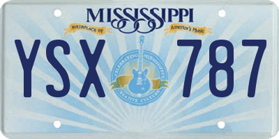 MS license plate YSX787