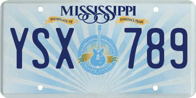 MS license plate YSX789