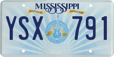 MS license plate YSX791